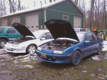 Best pic I have of the 92 after the repairs. In this pic, she has a blown head gasket and the 90 has a cracked heater core