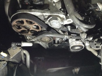 New Timing-Belt installed and ready to go.  New pump installed too -upgraded to ditch the crap-tastic plastic impeller.