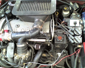 08-23-10_1313.jpg (315.57 KiB) Viewed 3534 times The intercooler is small, but so is the IHI turbo feeding into it. It receives cold air directly from the functional hood scoop.